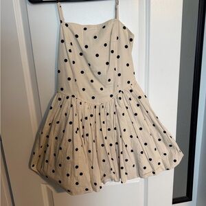 Sincerely Jules Cream and Black Polka Dot Dress